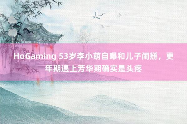 HoGaming 53岁李小萌自曝和儿子闹掰，更年期遇上芳华期确实是头疼