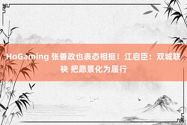 HoGaming 张善政也表态相挺！江启臣：双城联袂 把愿景化为履行