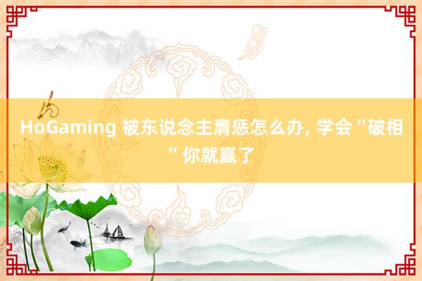 HoGaming 被东说念主膺惩怎么办, 学会“破相”你就赢了