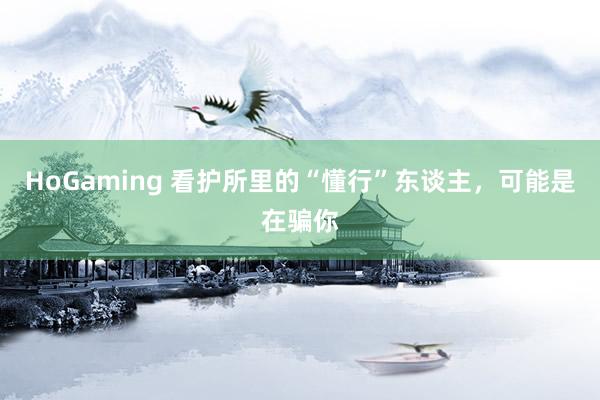 HoGaming 看护所里的“懂行”东谈主，可能是在骗你