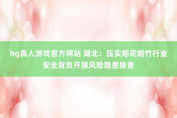 hg真人游戏官方网站 湖北：压实烟花炮竹行业安全背负开展风险隐患排查