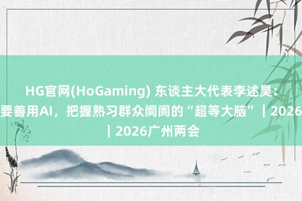 HG官网(HoGaming) 东谈主大代表李述昊：企业出海要善用AI，把握熟习群众阛阓的“超等大脑”｜2026广州两会