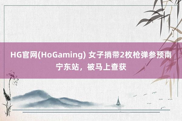 HG官网(HoGaming) 女子捎带2枚枪弹参预南宁东站，被马上查获