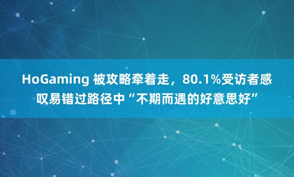 HoGaming 被攻略牵着走，80.1%受访者感叹易错过路径中“不期而遇的好意思好”
