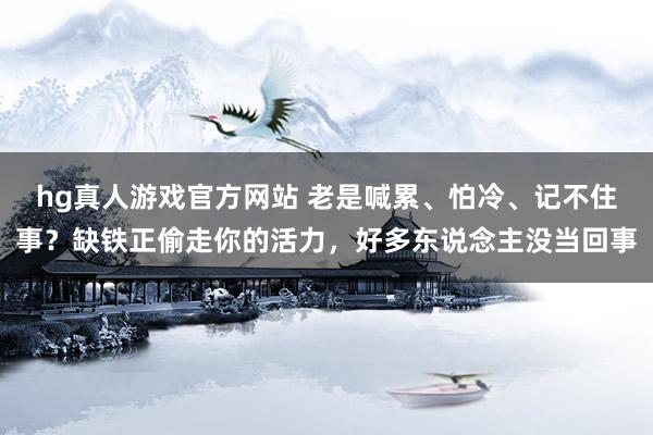 hg真人游戏官方网站 老是喊累、怕冷、记不住事？缺铁正偷走你的活力，好多东说念主没当回事