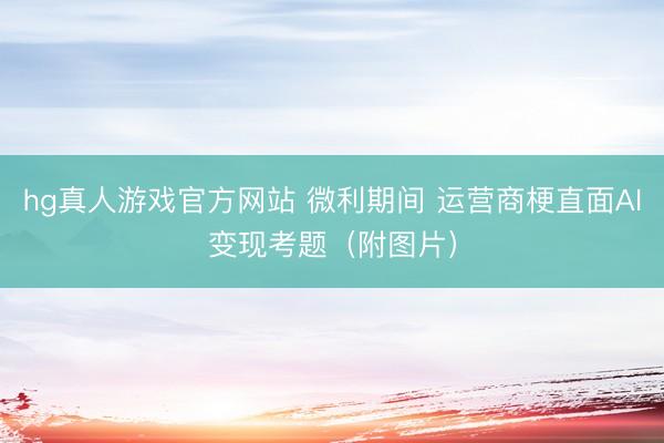 hg真人游戏官方网站 微利期间 运营商梗直面AI变现考题（附图片）