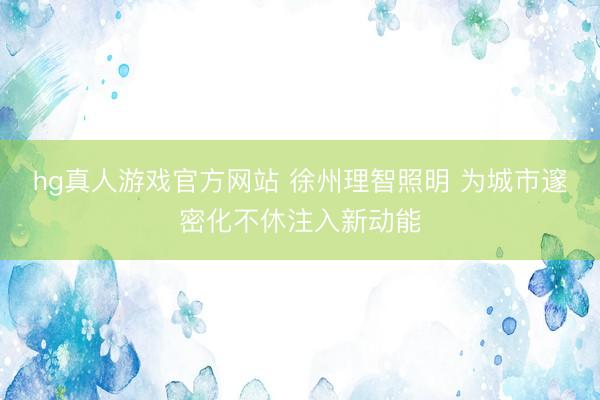 hg真人游戏官方网站 徐州理智照明 为城市邃密化不休注入新动能