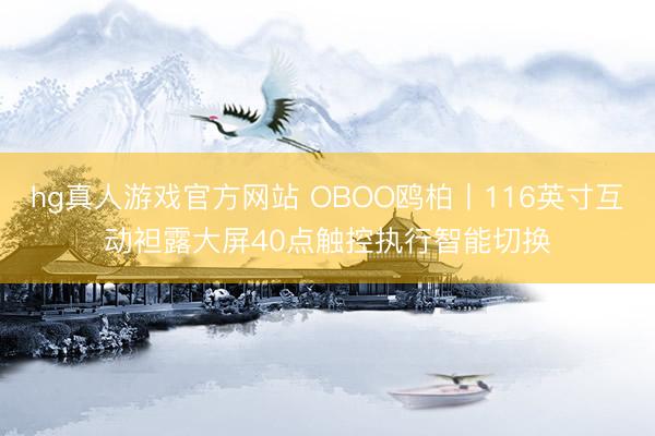 hg真人游戏官方网站 OBOO鸥柏丨116英寸互动袒露大屏40点触控执行智能切换