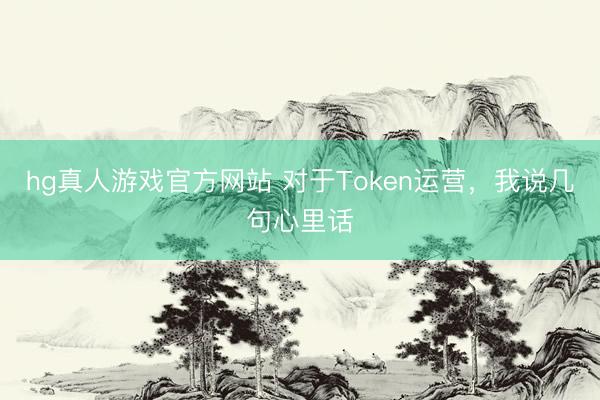 hg真人游戏官方网站 对于Token运营，我说几句心里话