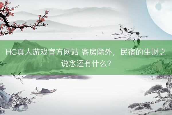 HG真人游戏官方网站 客房除外，民宿的生财之说念还有什么？