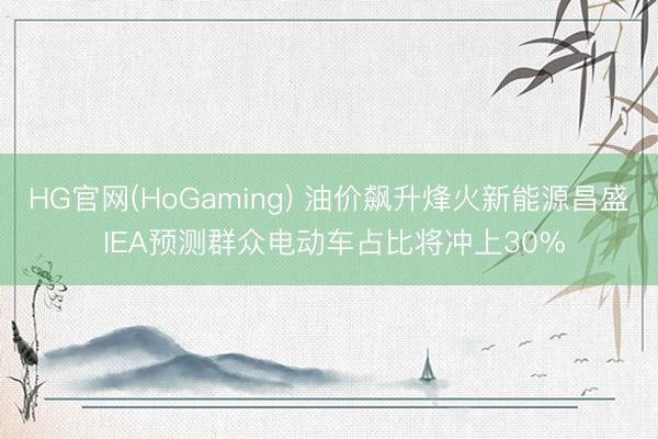 HG官网(HoGaming) 油价飙升烽火新能源昌盛 IEA预测群众电动车占比将冲上30%