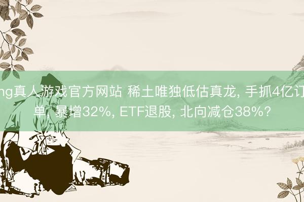 hg真人游戏官方网站 稀土唯独低估真龙, 手抓4亿订单, 暴增32%, ETF退股, 北向减仓38%?