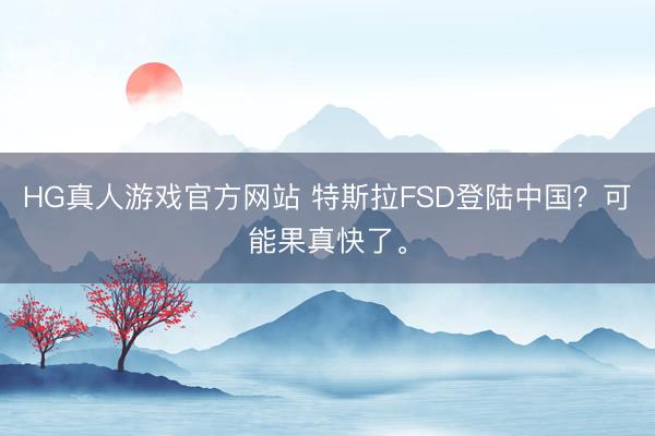 HG真人游戏官方网站 特斯拉FSD登陆中国？可能果真快了。