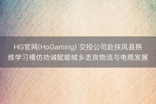 HG官网(HoGaming) 交投公司赴扶风县熟练学习模仿劝诫赋能城乡忠良物流与电商发展